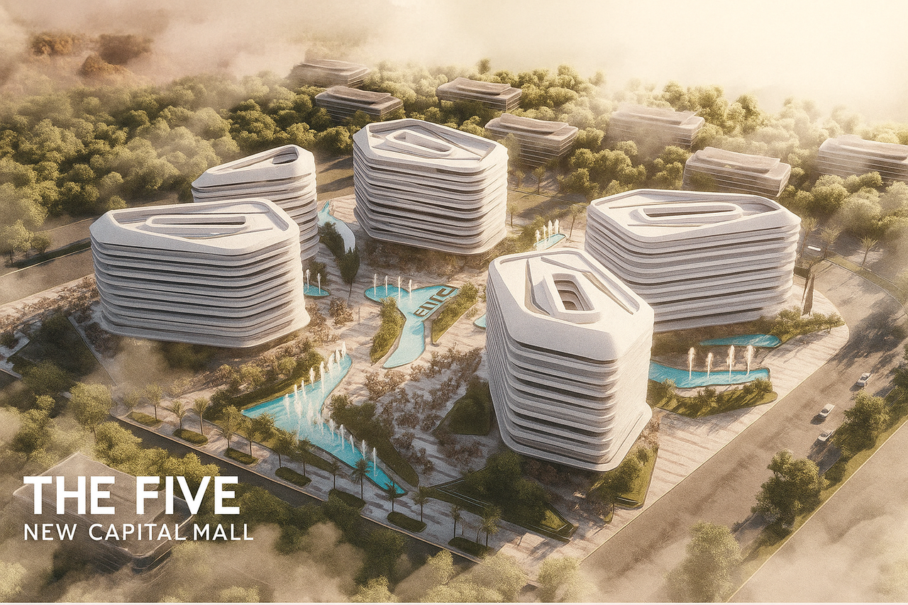 الواجهة المستقبلية لمول ذا فايف بالعاصمة الإدارية