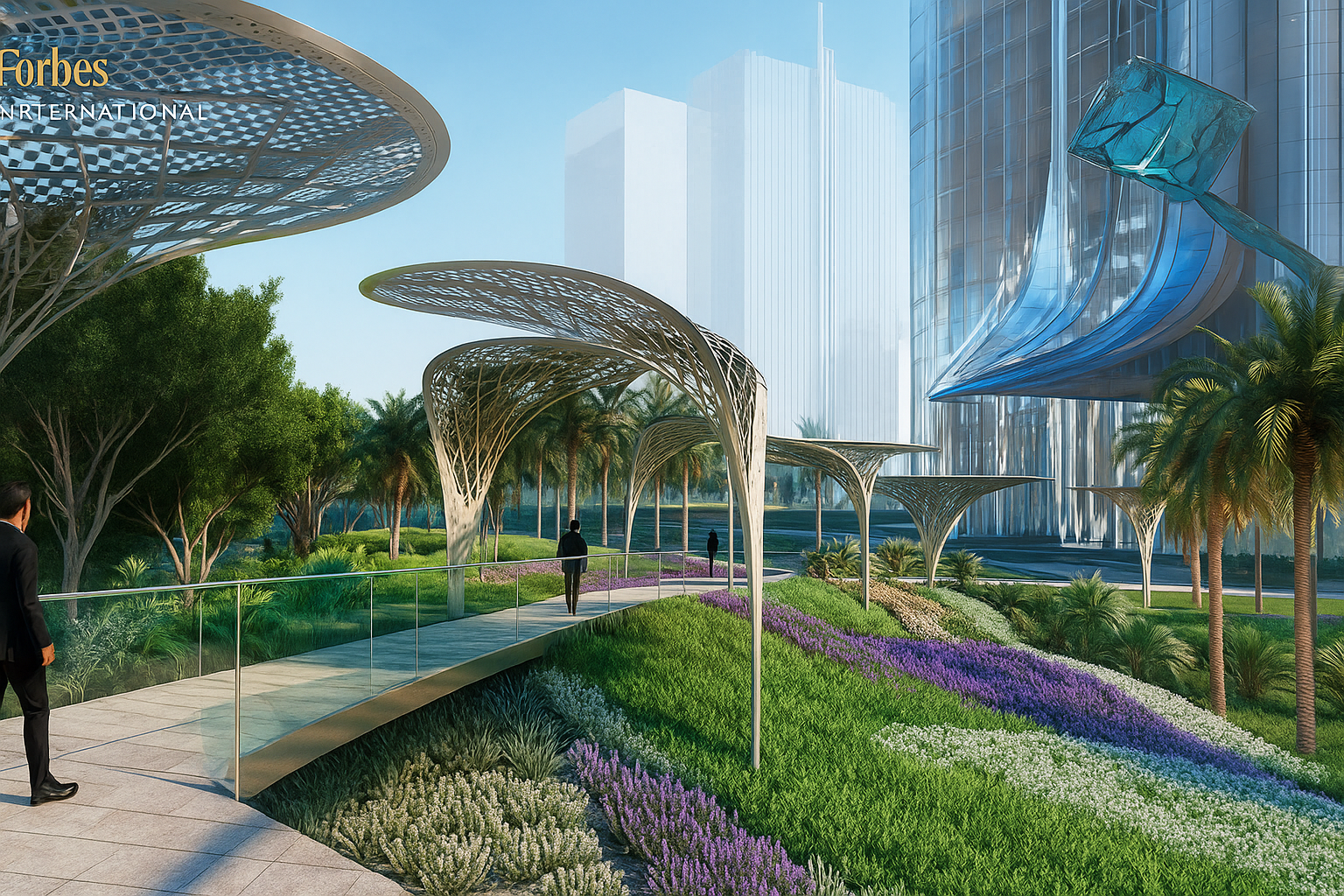 واحة حضرية مستقبلية تحيط ببرج فوربس العاصمة الإدارية