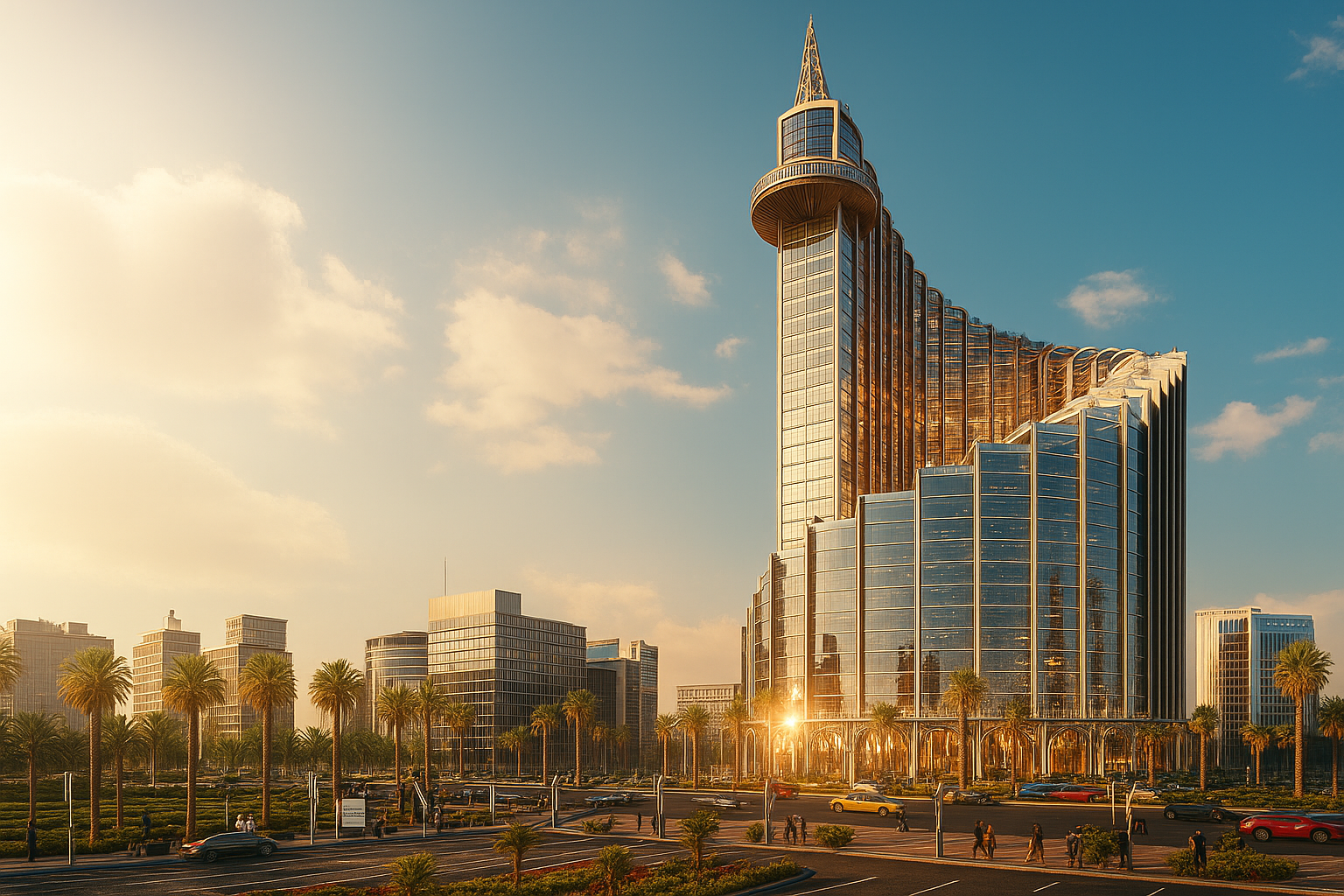 إيست تاور العاصمة الجديدة – واجهة ليلية بانورامية بنسبة 16:9