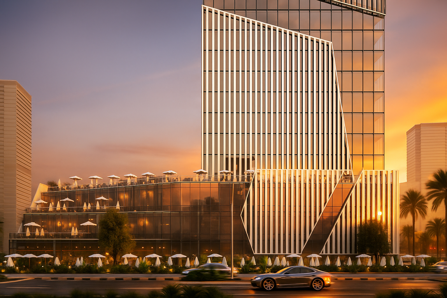 بوليفارد فاخر أمام تاج تاور العاصمة