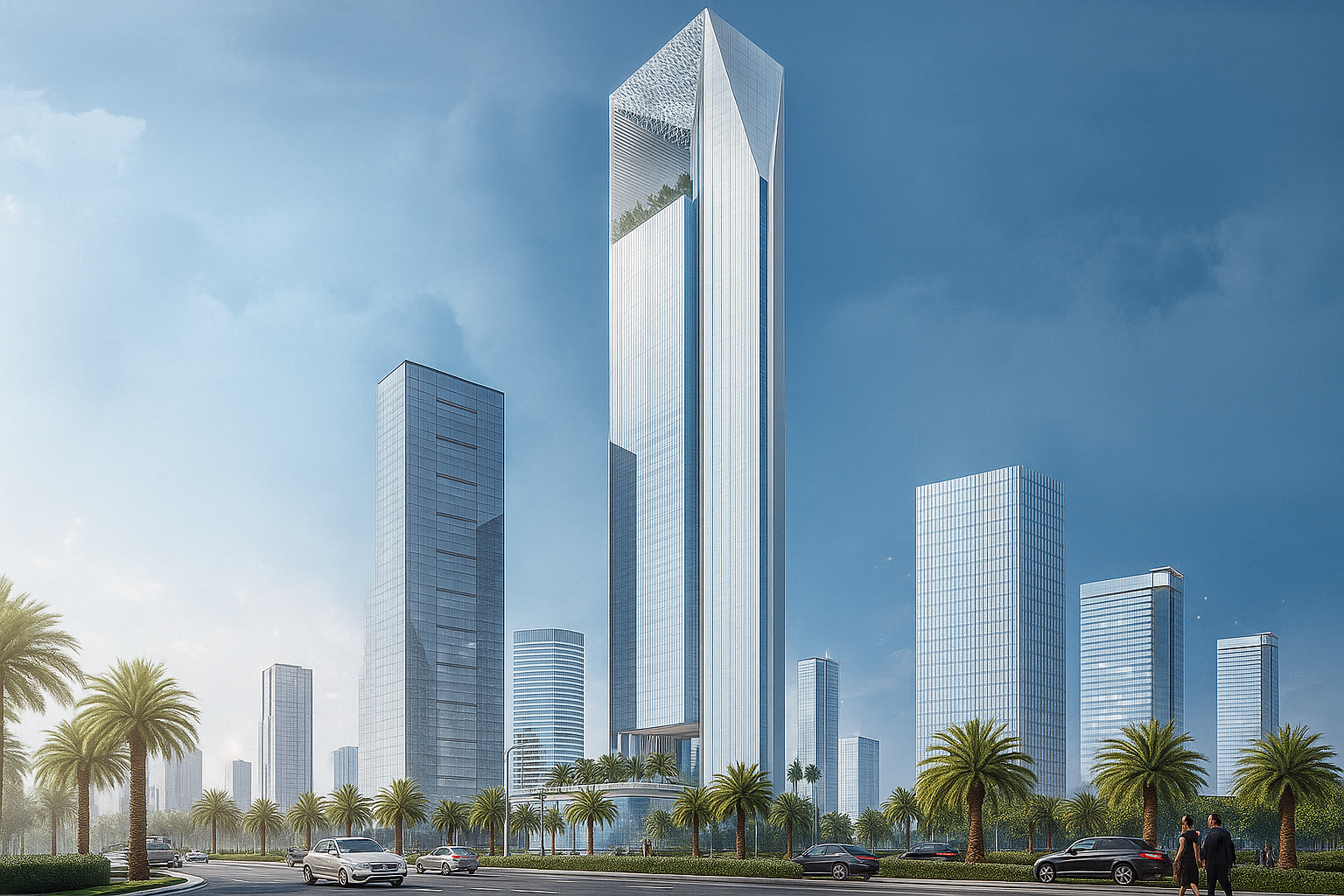 تفاصيل أناقة واجهة برج إنفينيتي