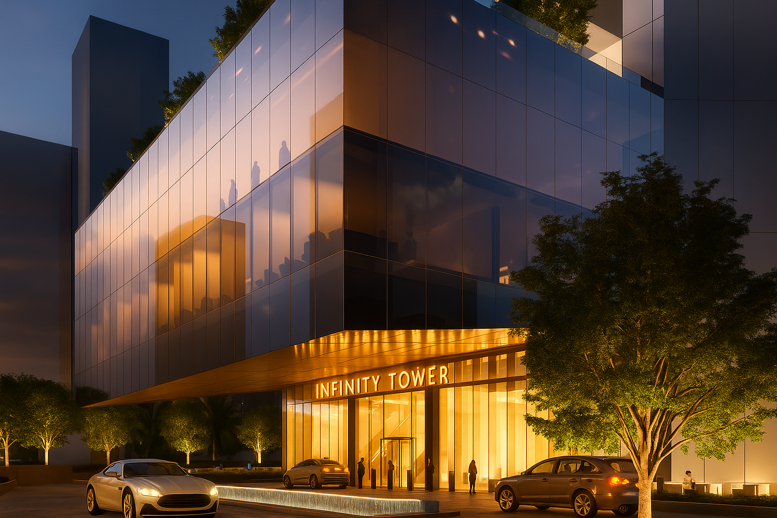 مدخل أنيق لبرج إنفينيتي