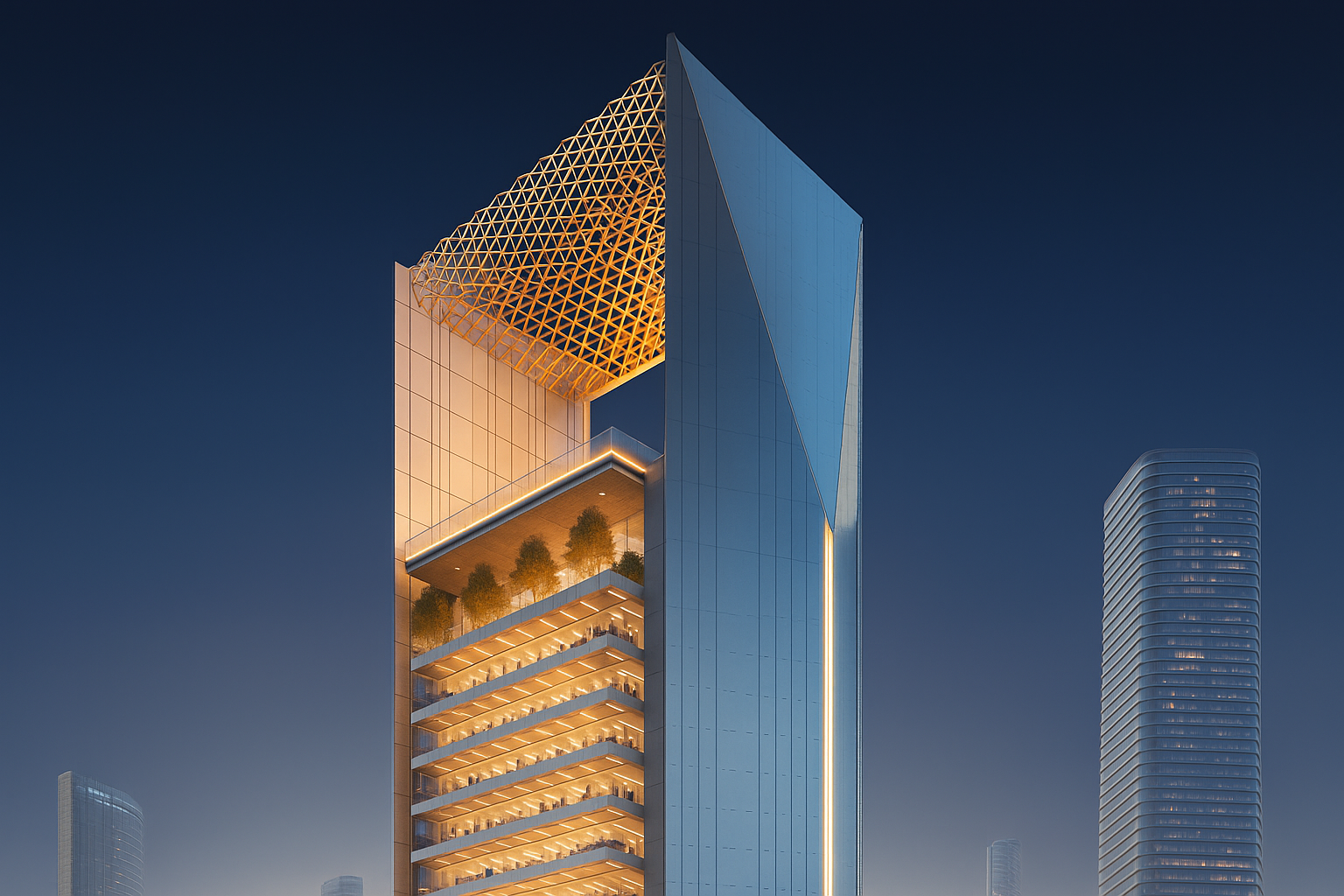 تفاصيل التصميم العلوي لبرج إنفينيتي