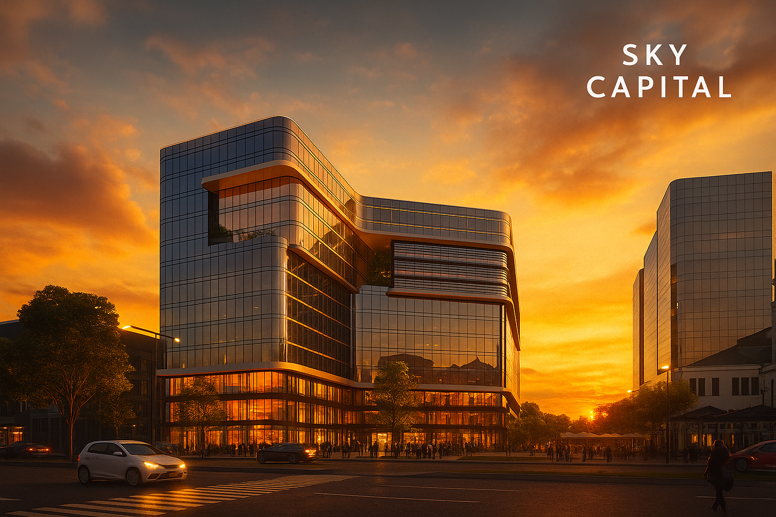 إطلالة بانورامية لأبراج زجاجية قريبة من Park Tower