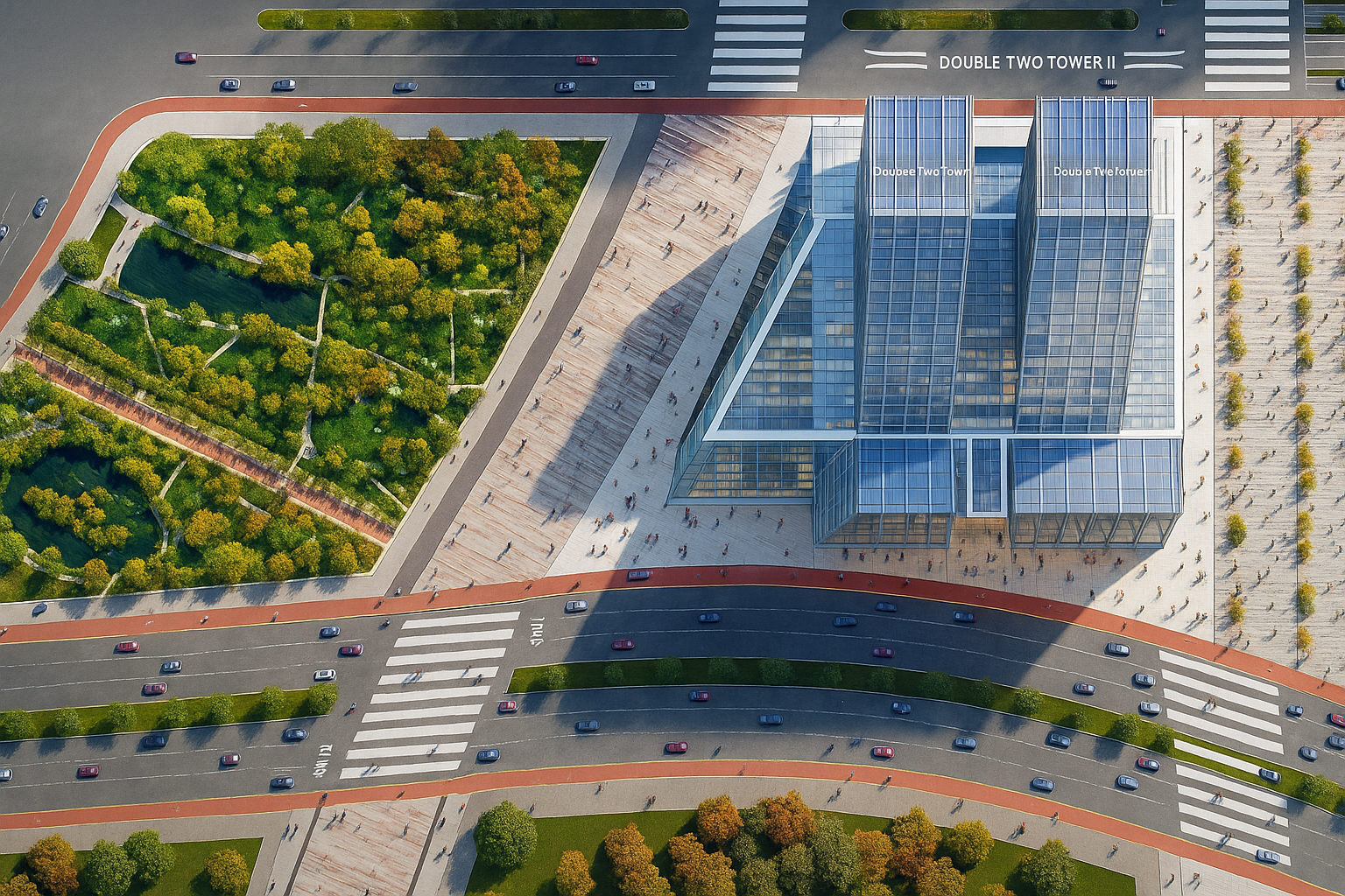 إطلالة جوية لمنطقة الأبراج في العاصمة الإدارية