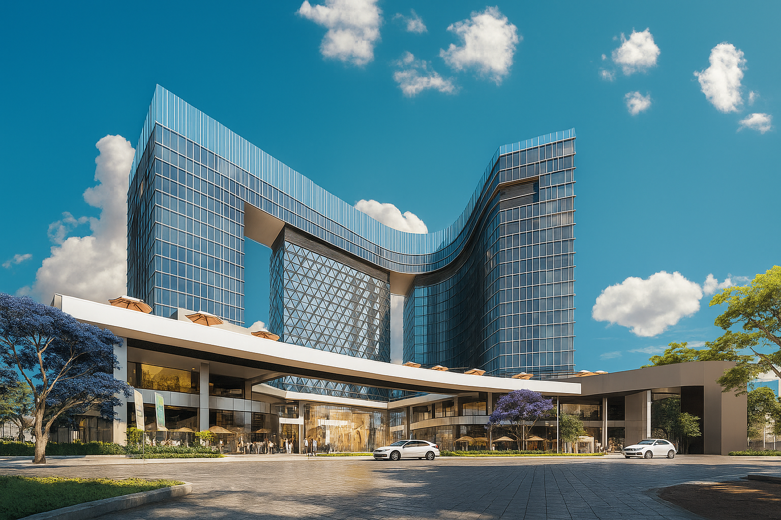 تصميم ناطحة سحاب مستقبلية تبرز لغة الواجهات