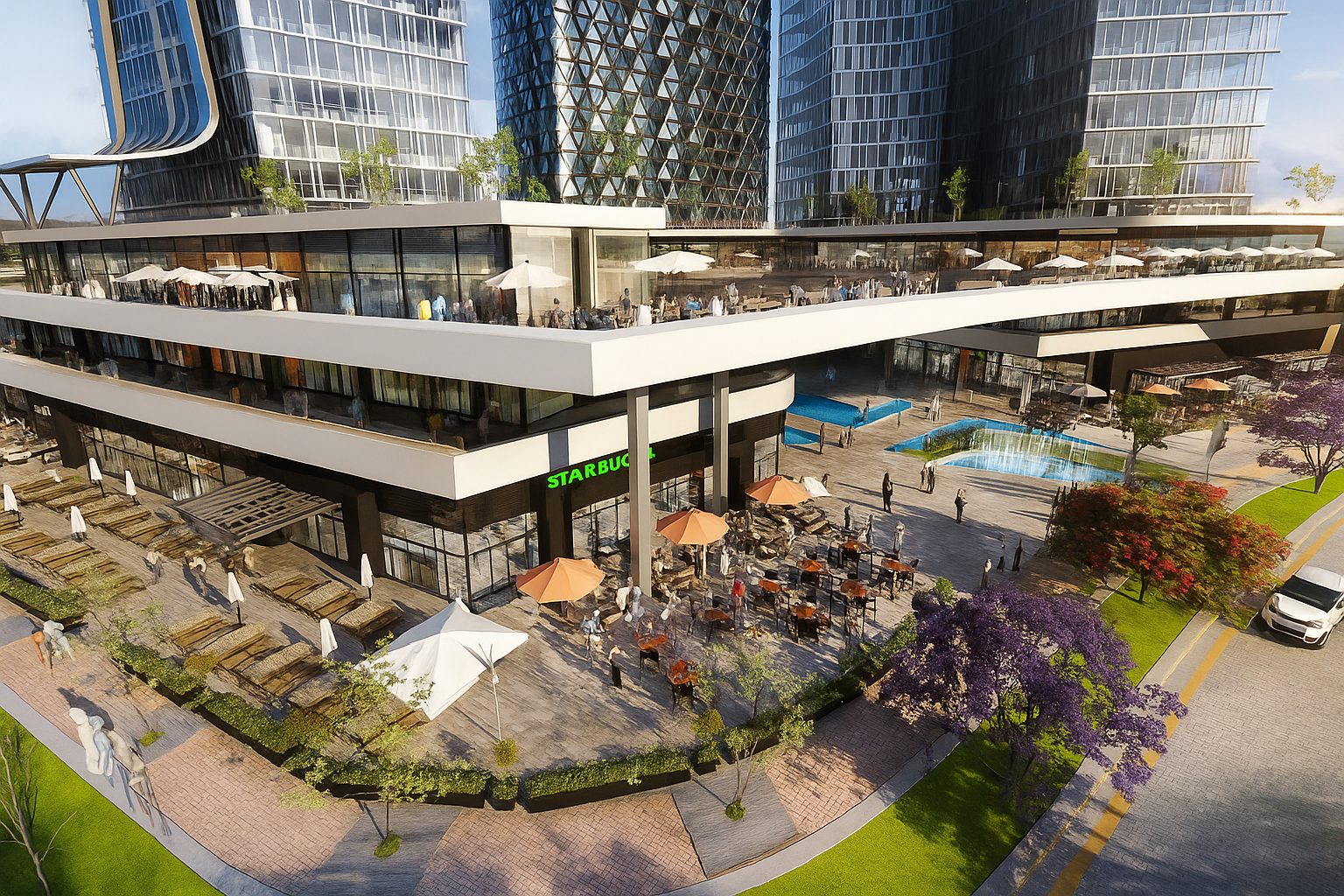 مرافق وخدمات داخل iBusiness Park Tower تعزز زمن بقاء الزائر