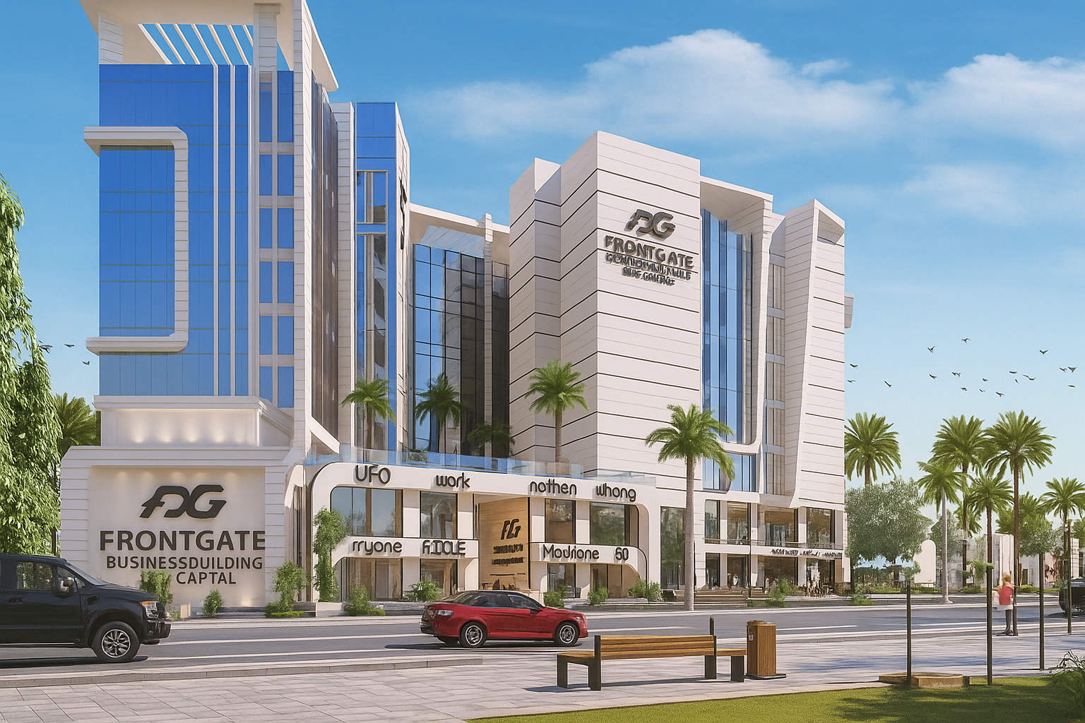 إضاءة ليلية للمول وتصميم حديث