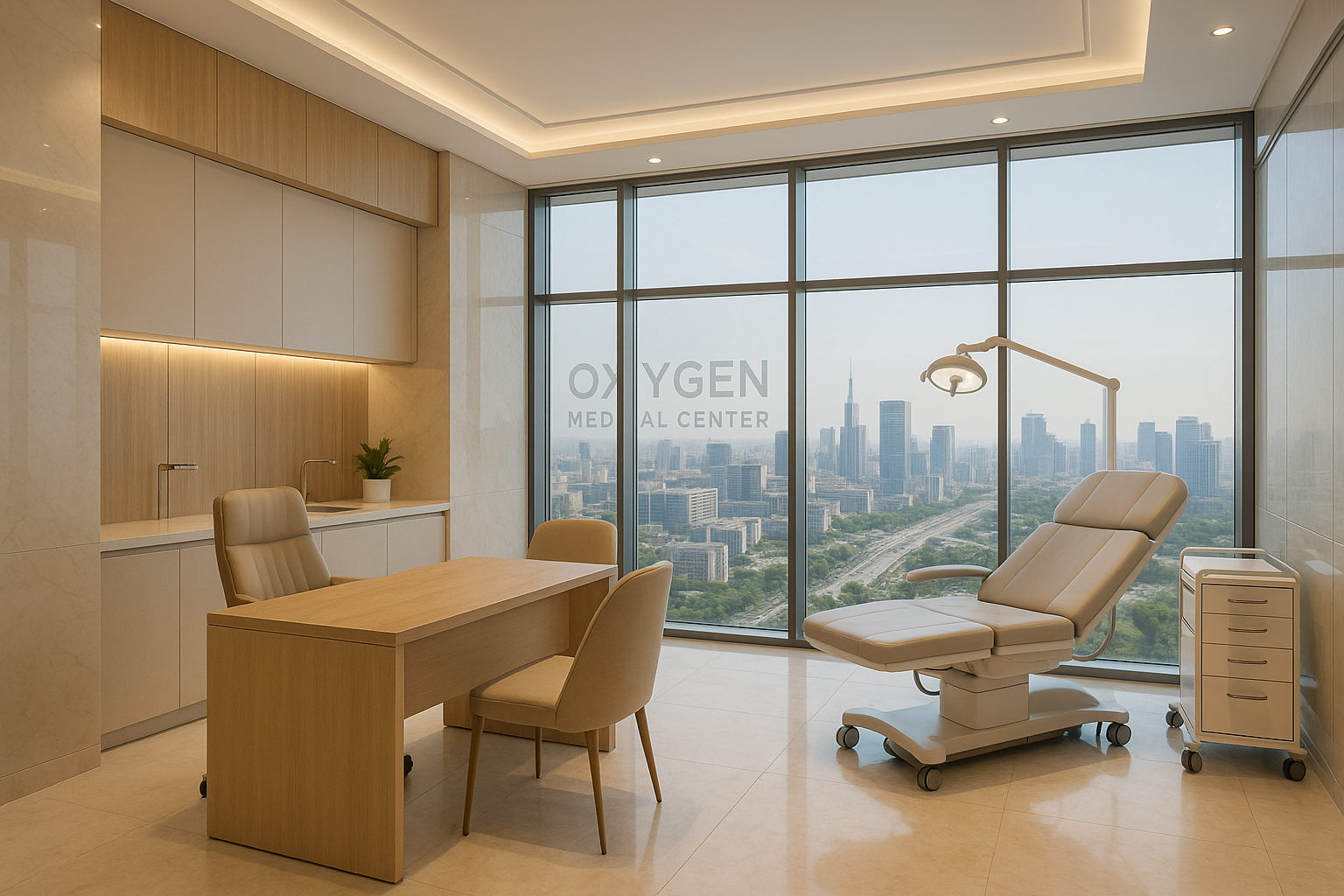 تنويع في مواد التشطيب داخل Oxygen Medical Tower