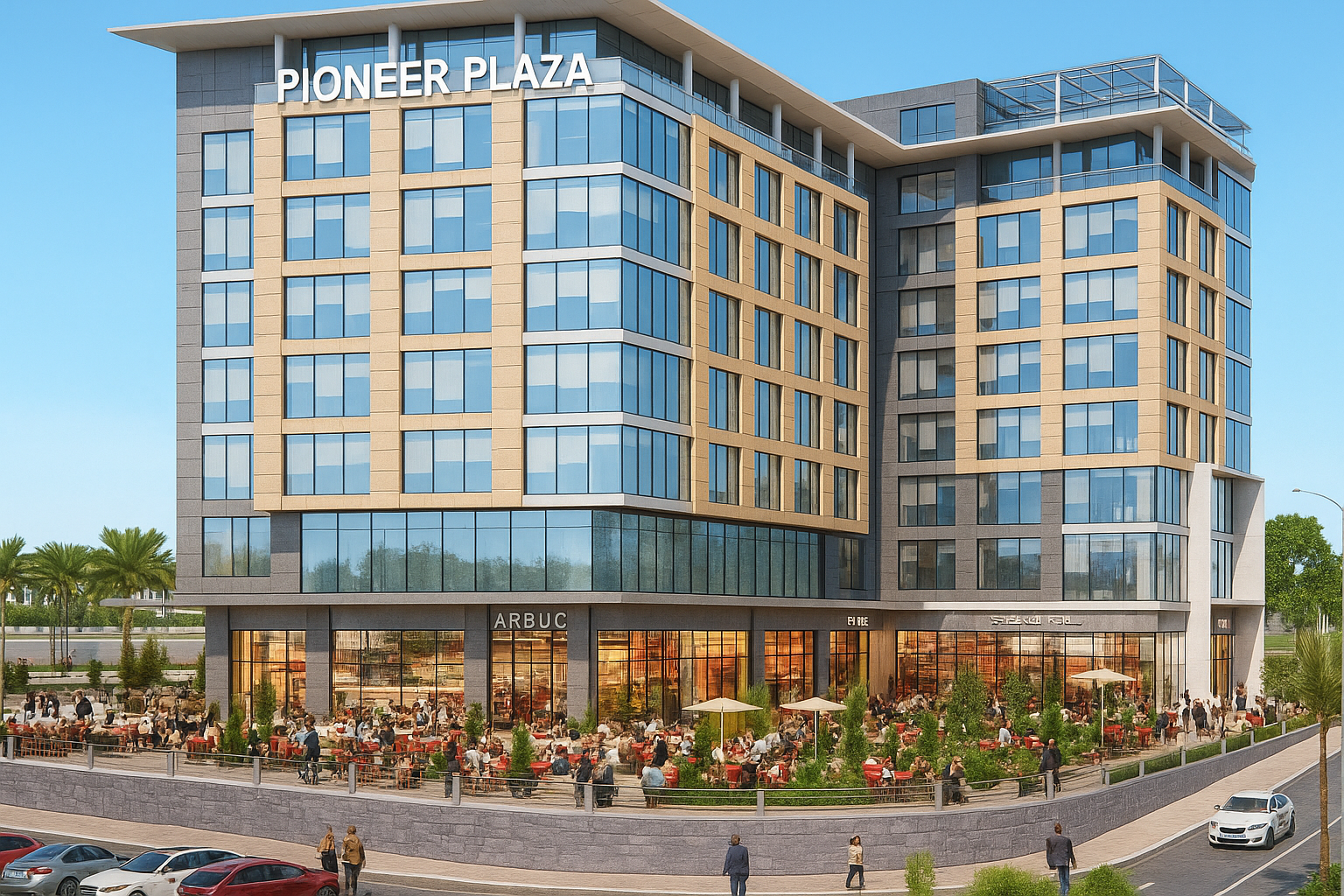 تفاصيل الواجهة الحديثة لمول بايونير بلازا