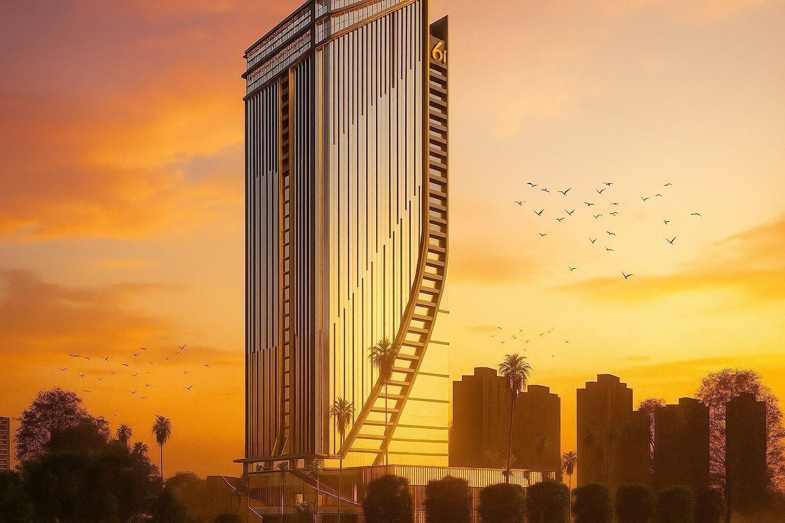 نادي صحي وحمام سباحة في برج سيكستي أيكونيك تاور