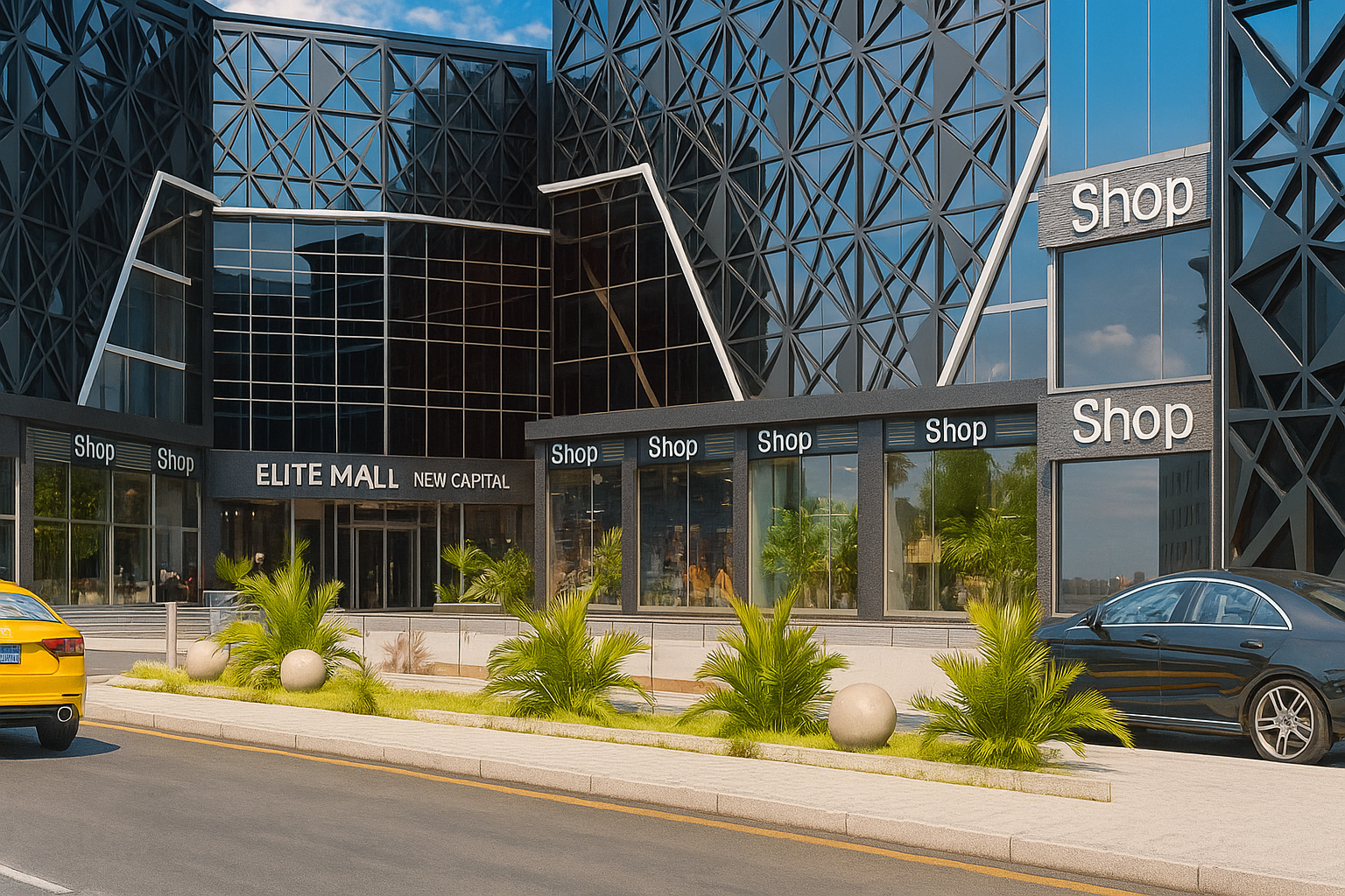 واجهة مول إيليت من الخارج بإطلالة بانورامية